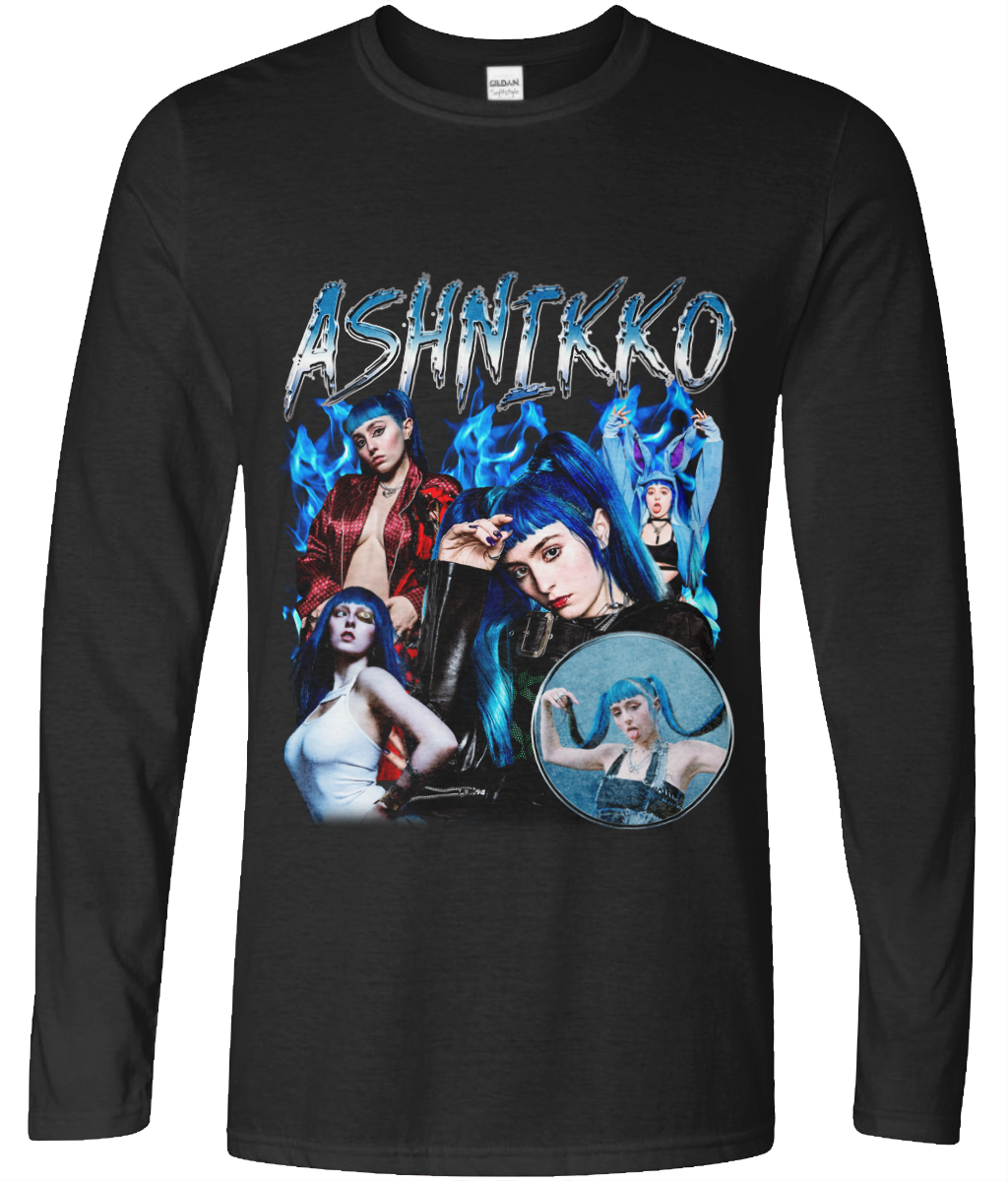 Blue Haired Rapper Long Sleeve 90's Montage Tee