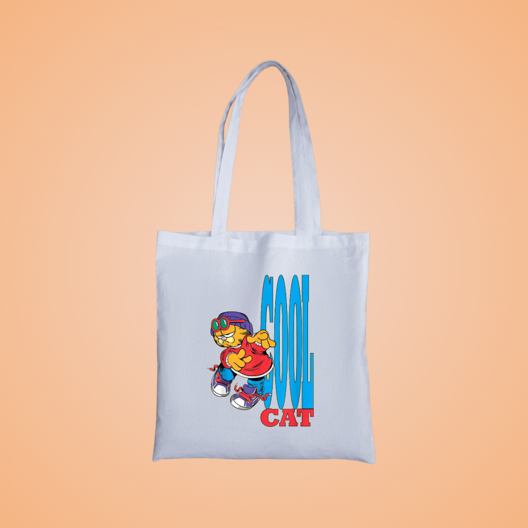 Cool Cat Graphic Tote Bag