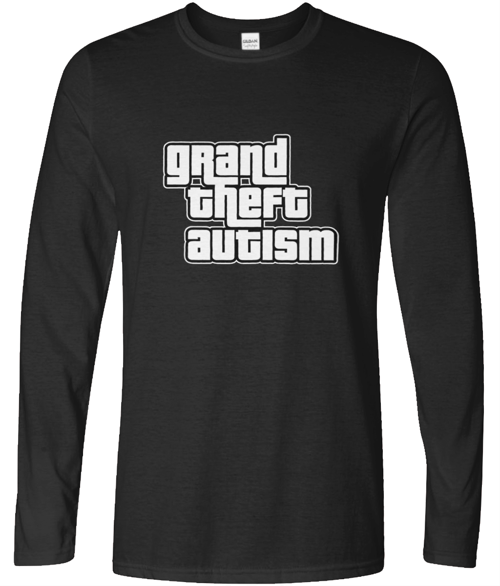Grand Theft Autism Long Sleeve Text Tee