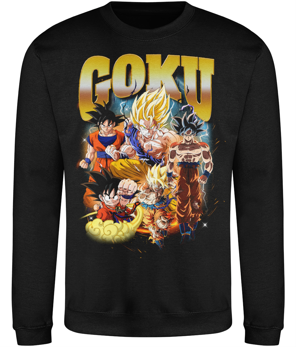 Goku Montage, Dragon Ball Z inspired Graphic Sweatshirt
