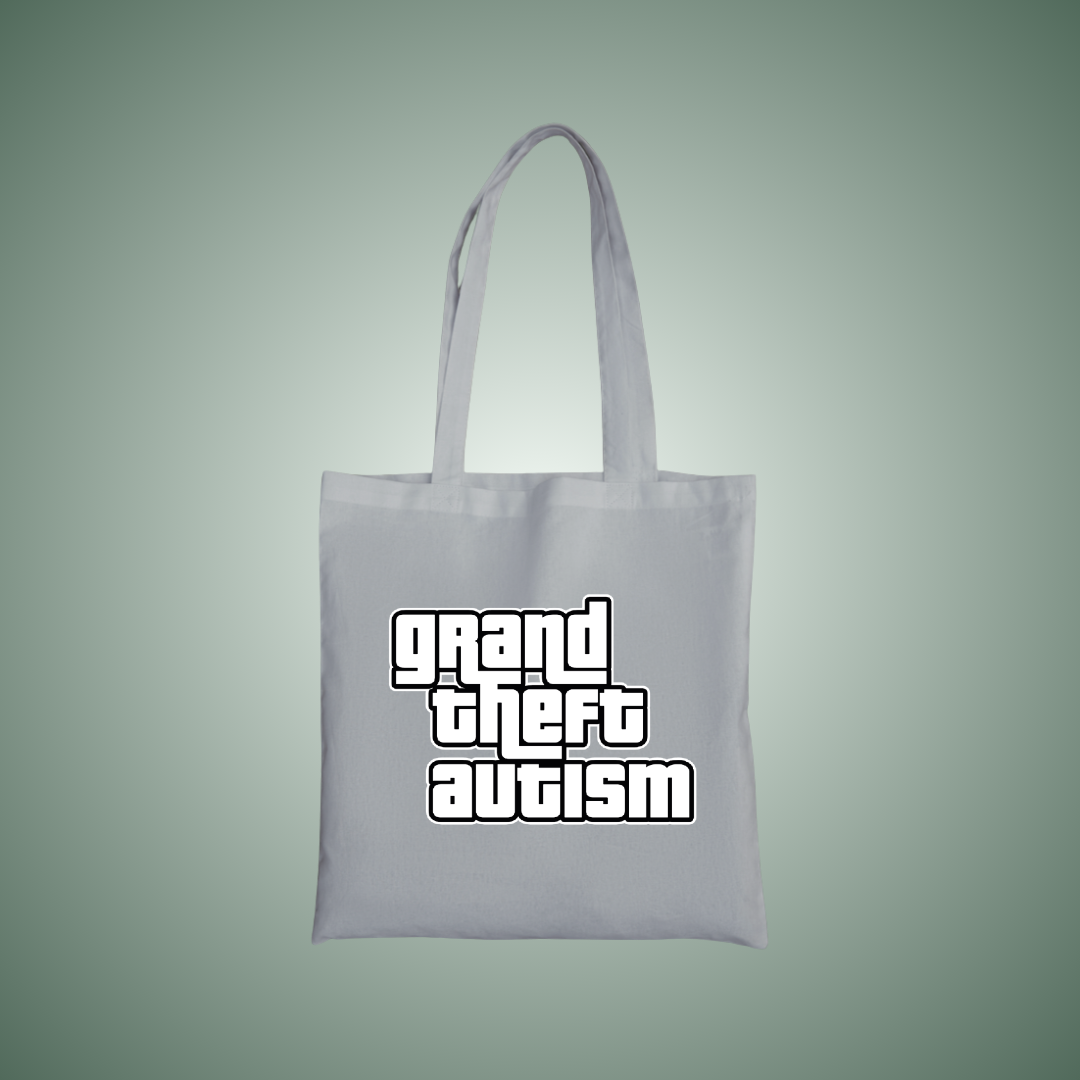 Grand Theft Autism Text Tote Bag