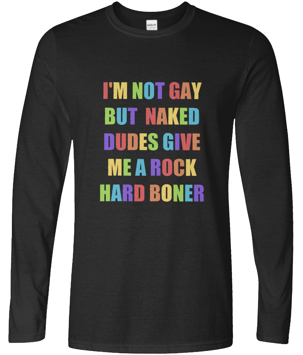 Naked Dudes Long Sleeve Text Tee
