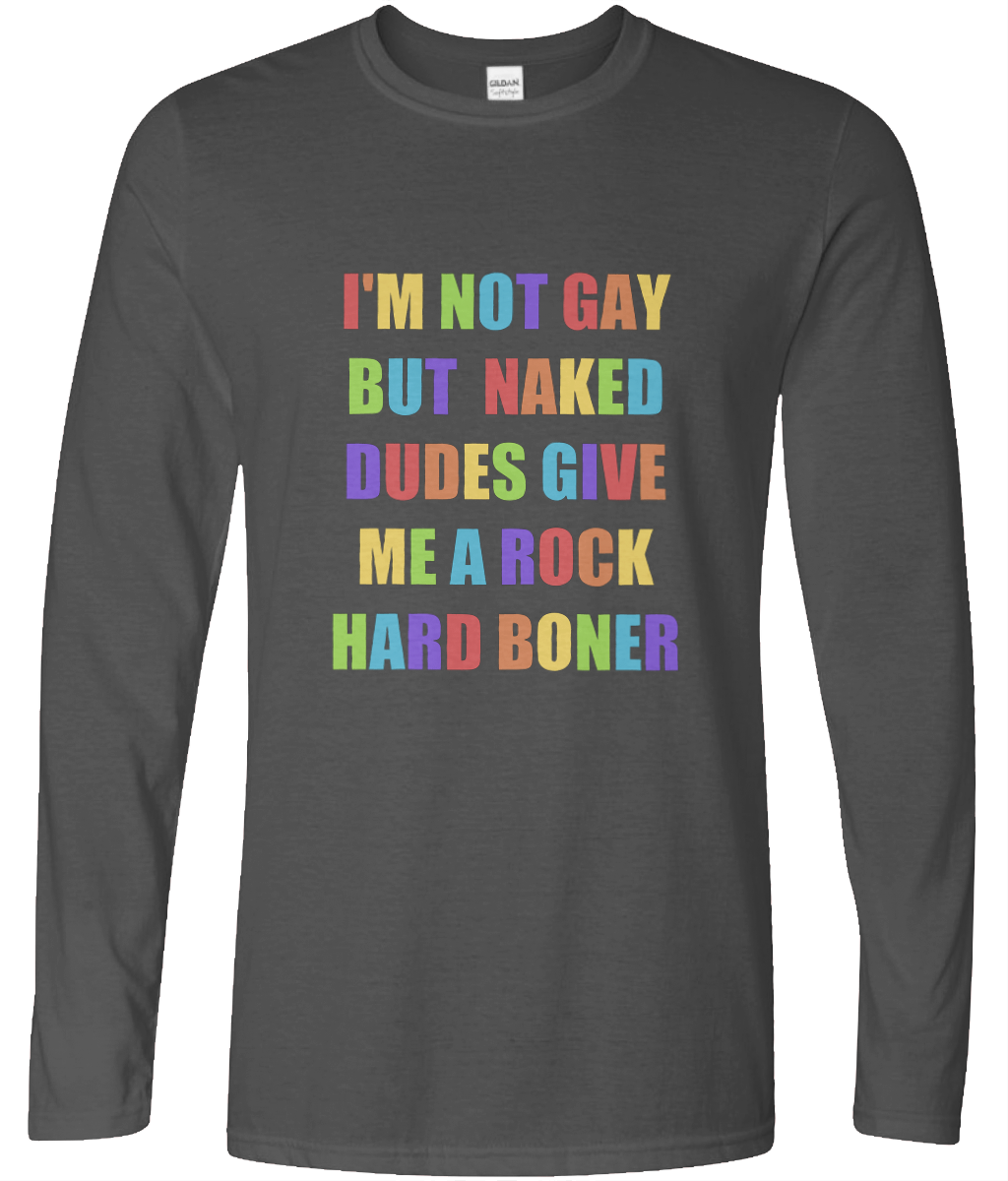 Naked Dudes Long Sleeve Text Tee
