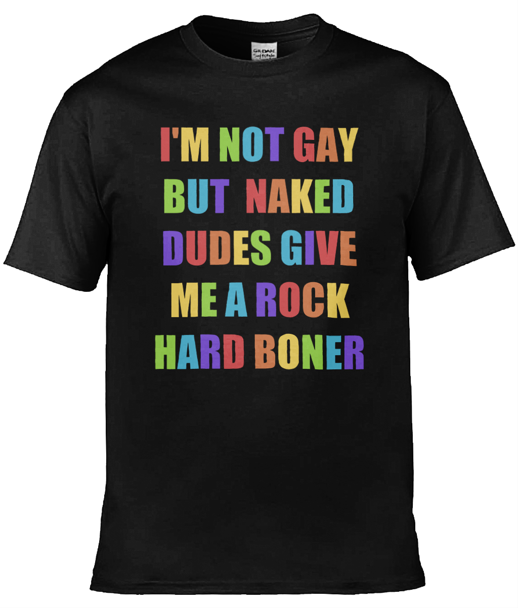 Naked Dudes Text Tee