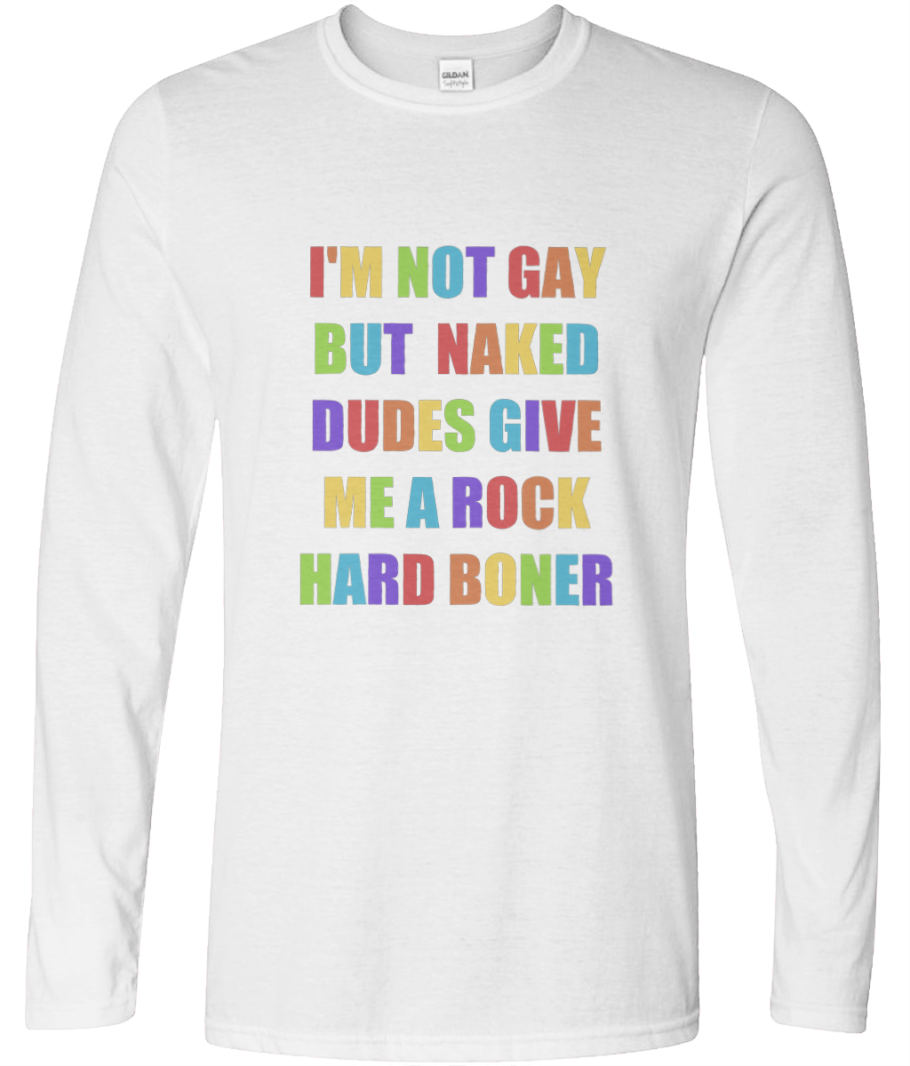 Naked Dudes Long Sleeve Text Tee