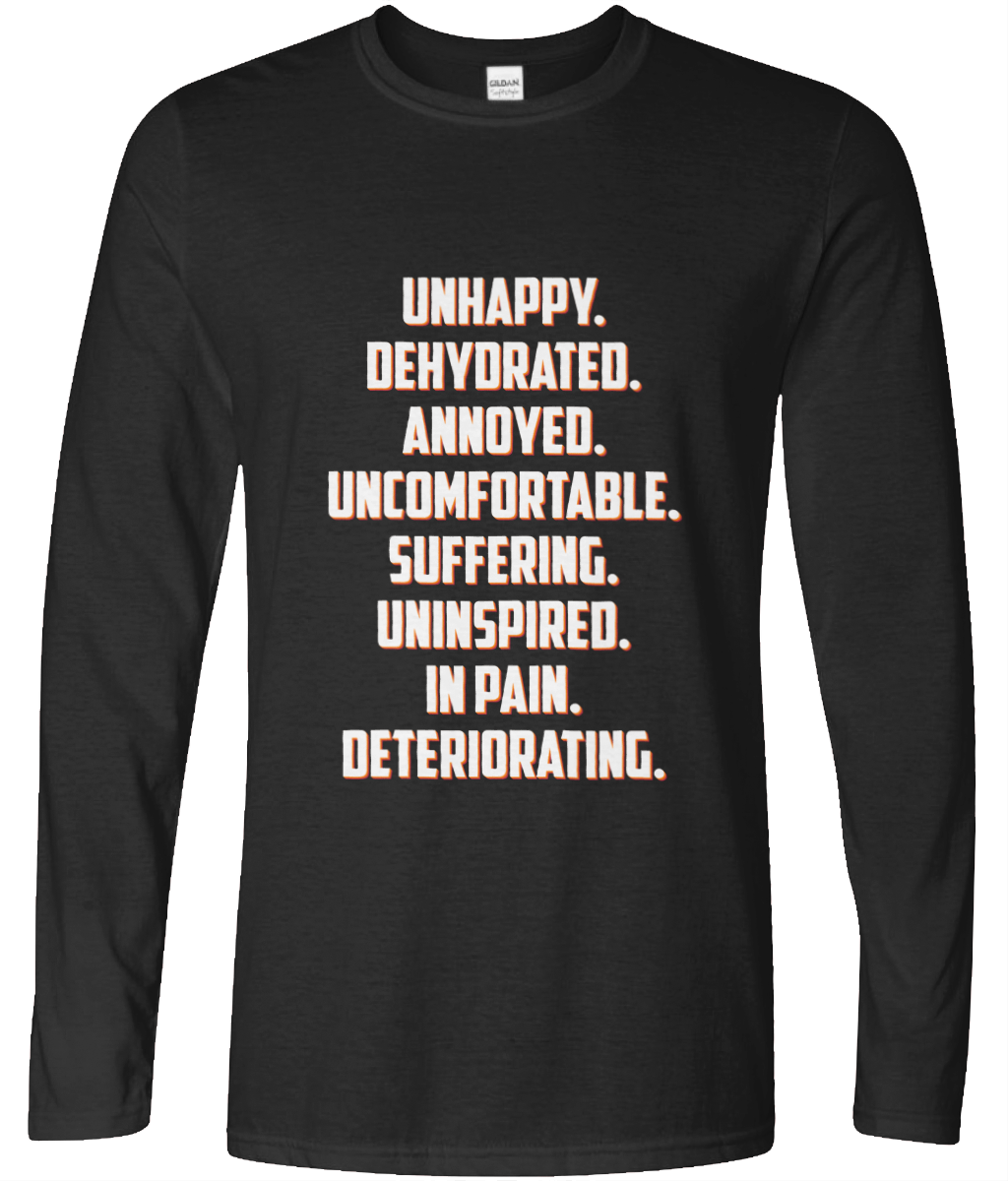 Unhappy Long Sleeve Text Tee