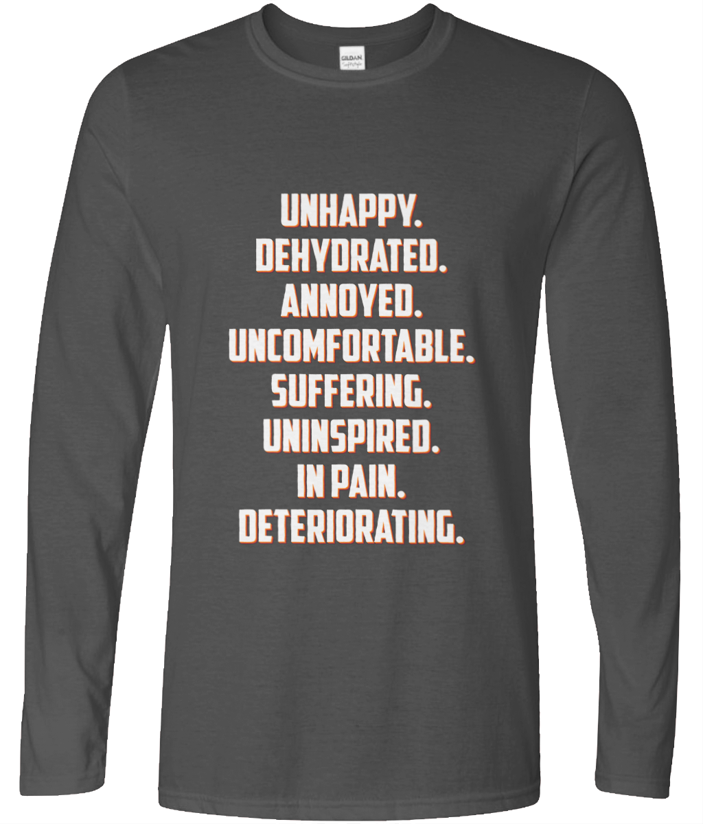 Unhappy Long Sleeve Text Tee