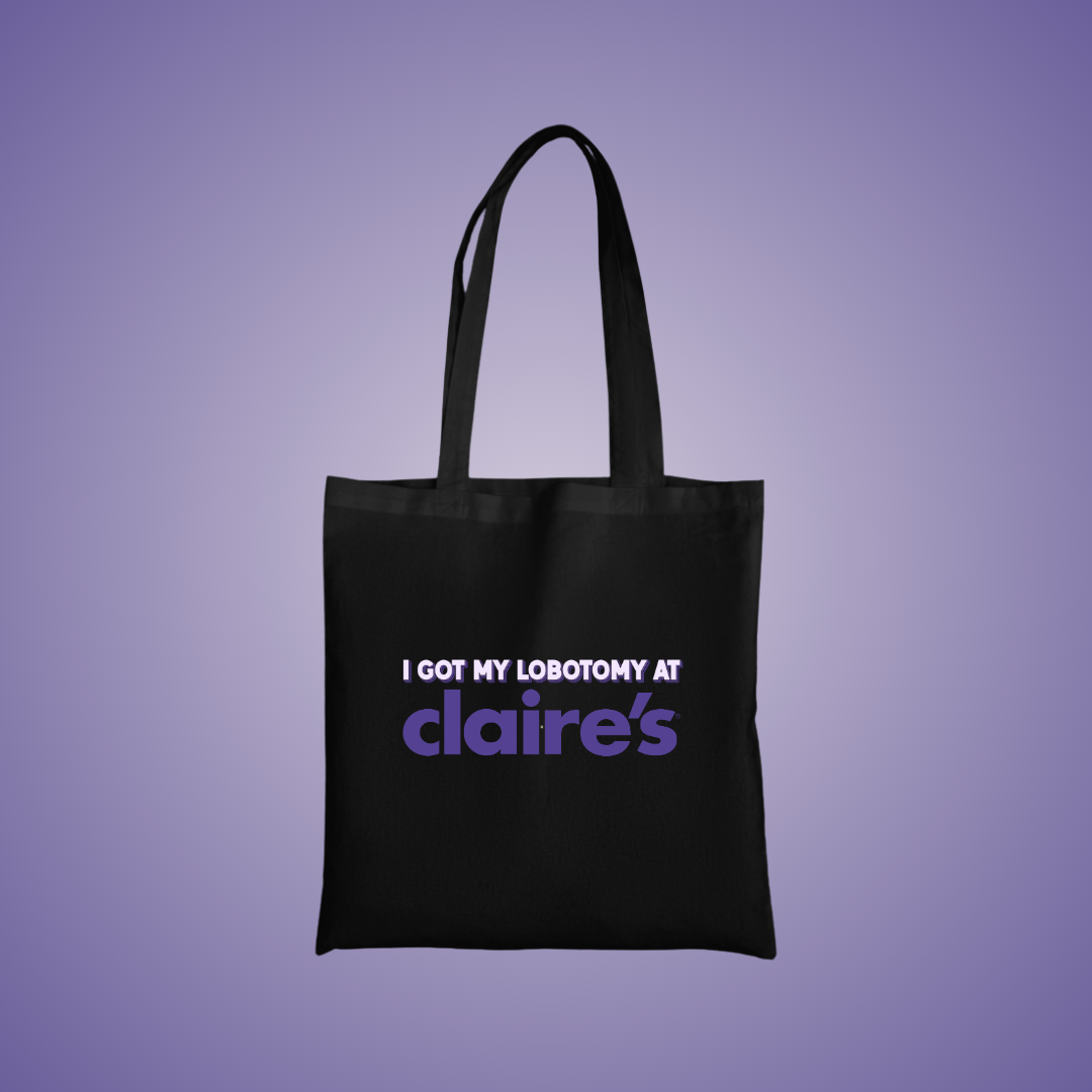 Claire's Lobotomy Text Tote Bag