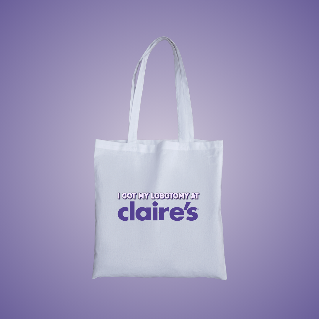 Claire's Lobotomy Text Tote Bag