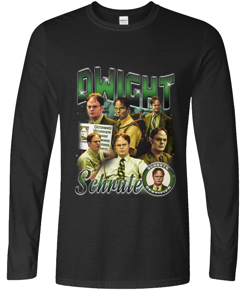 Office Worker 90's Montage Long Sleeve Tee (Green)