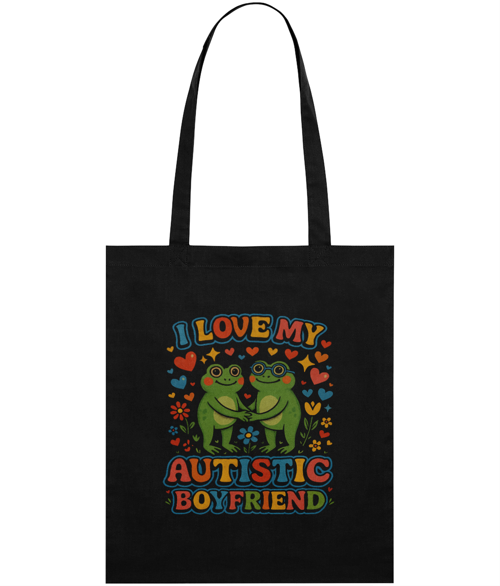 I Love My Autistic Boyfriend Graphic Tote Bag