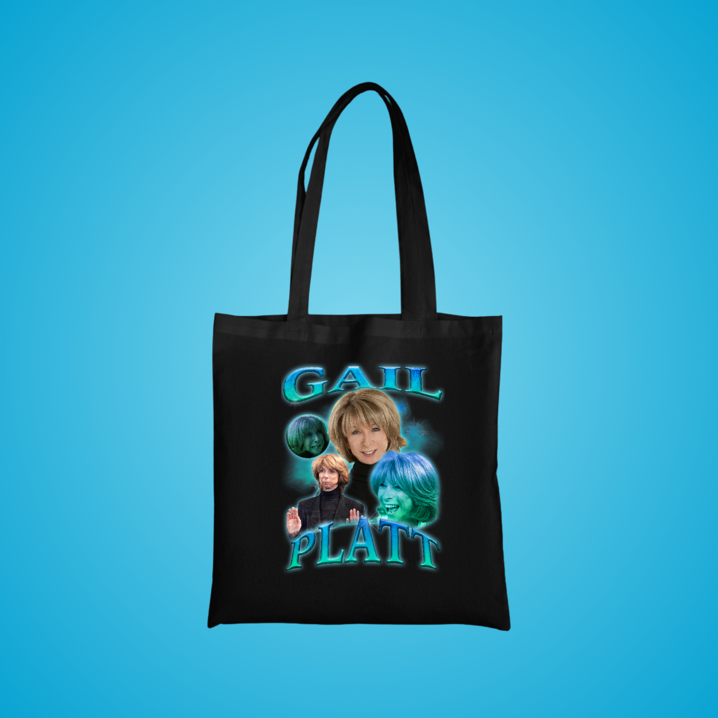 Divorced, Beheaded and Died 90's Montage Tote Bag (Blue)