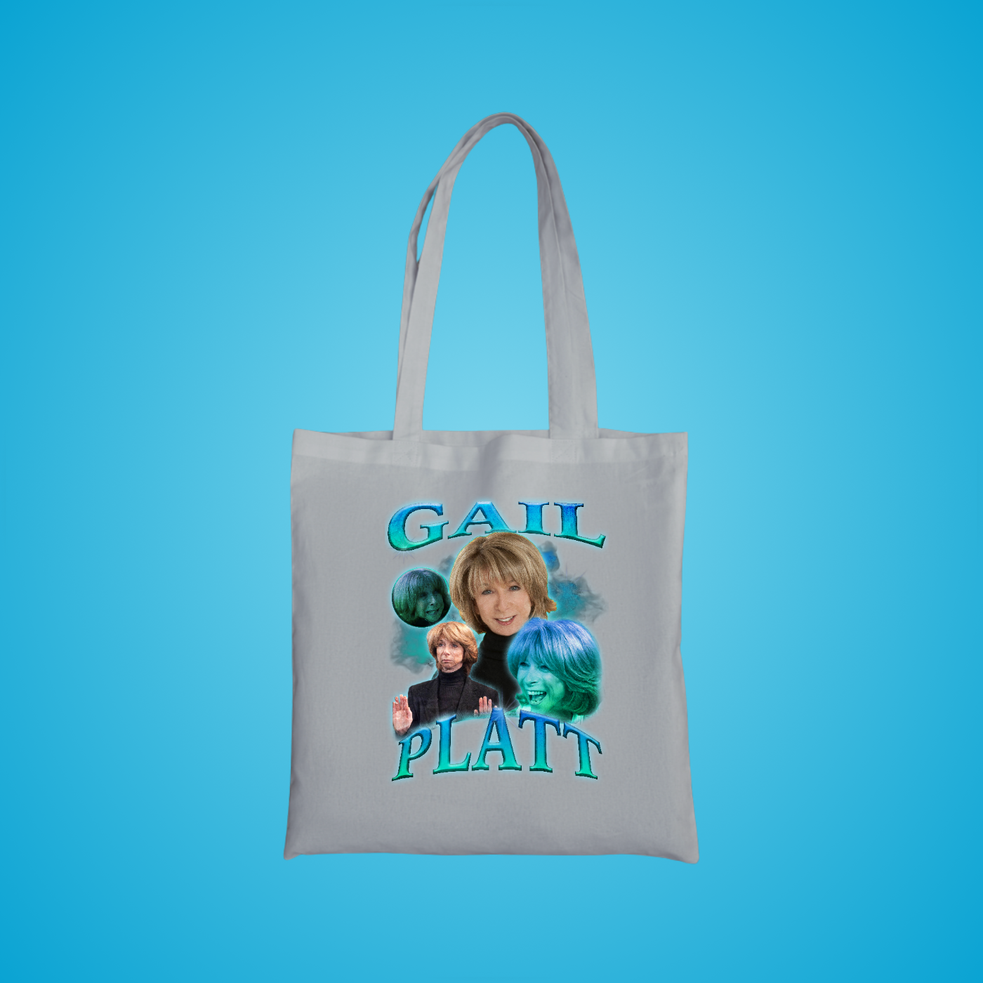 Divorced, Beheaded and Died 90's Montage Tote Bag (Blue)