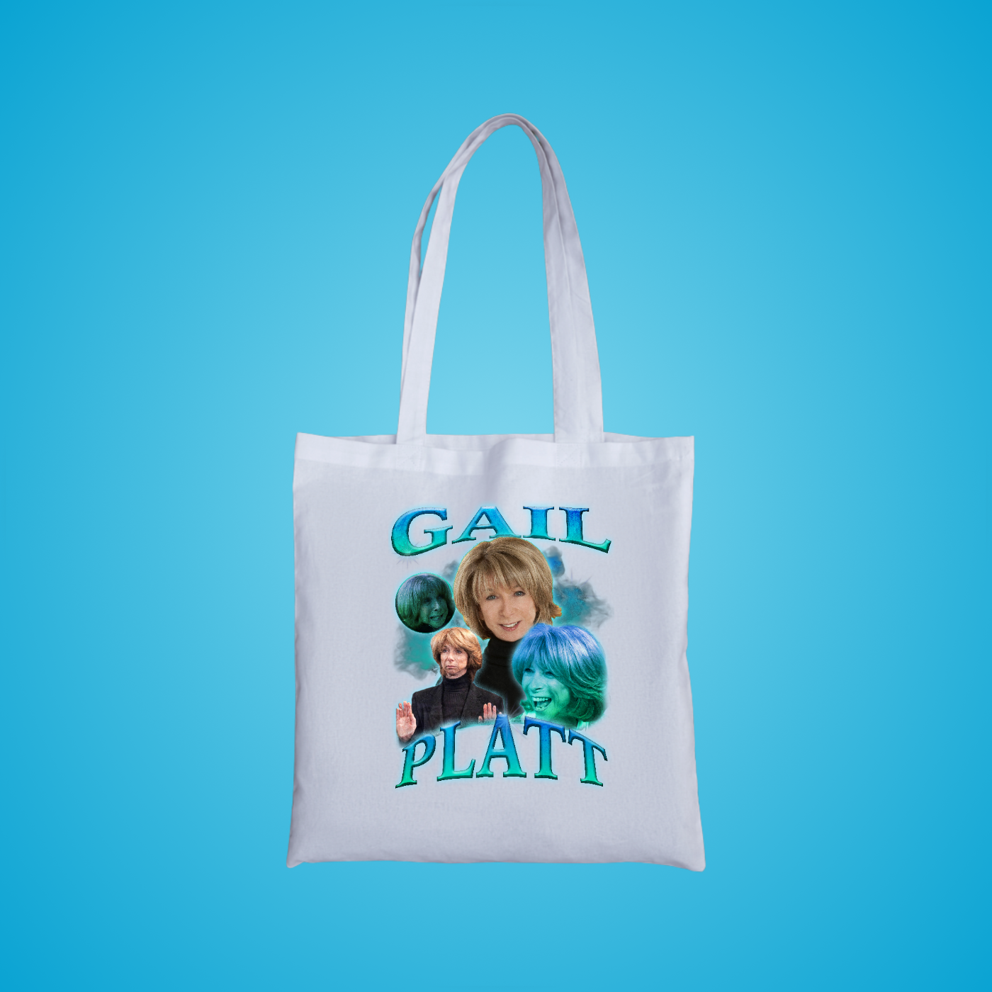 Divorced, Beheaded and Died 90's Montage Tote Bag (Blue)