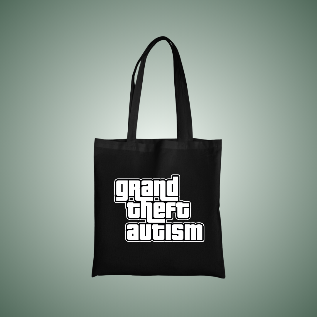 Grand Theft Autism Text Tote Bag