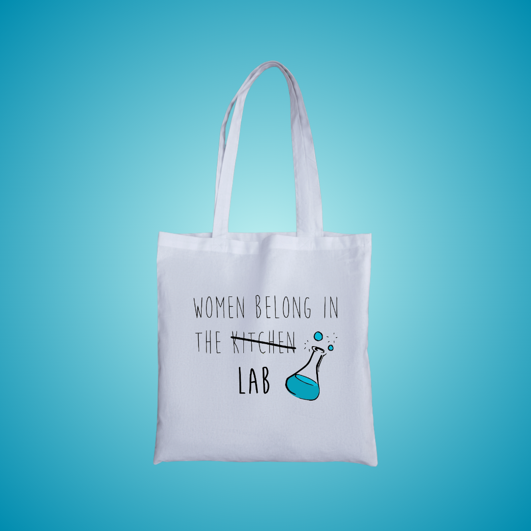 Women Belong in the Lab Graphic Tote Bag
