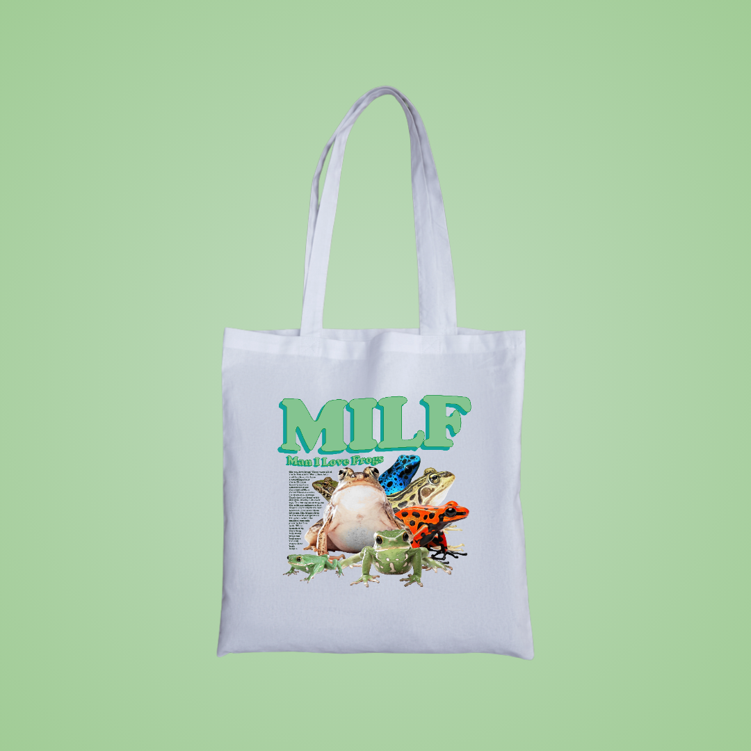 Man I Love Frogs Graphic Tote Bag