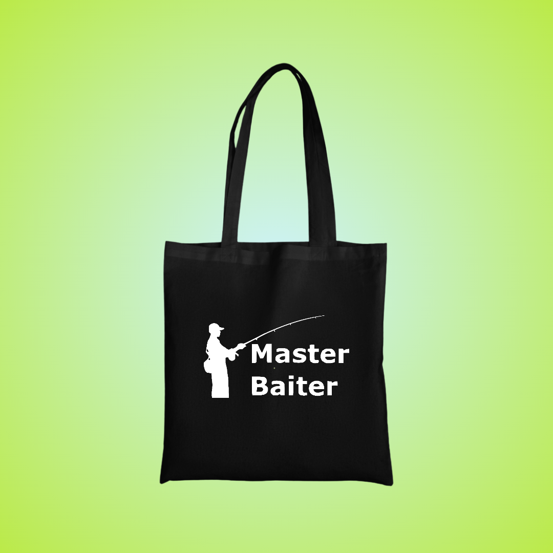 Master Baiter 🧍‍♂️ Text Tote Bag