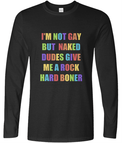 Naked Dudes Long Sleeve Text Tee