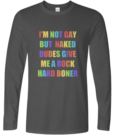 Naked Dudes Long Sleeve Text Tee