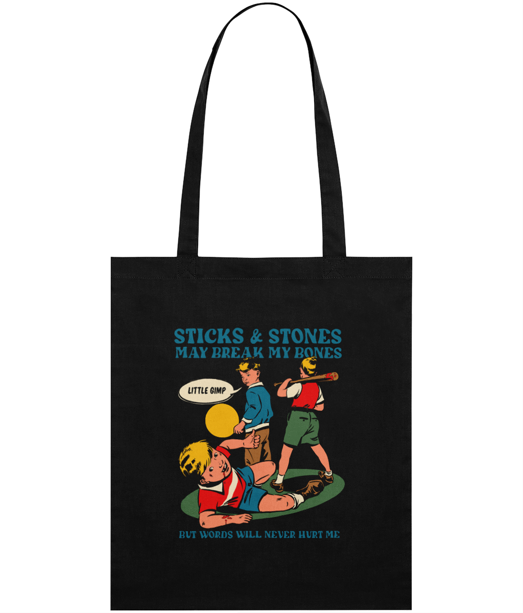 Sticks and Stones Graphic Tote Bag