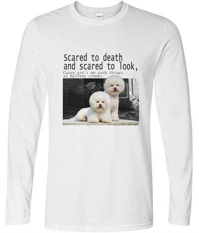 Scared to Death and Scared to Look Graphic Long Sleeve Tee